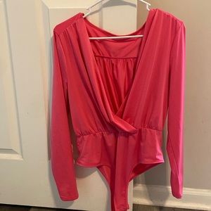 Long sleeve body suit HOT PINK